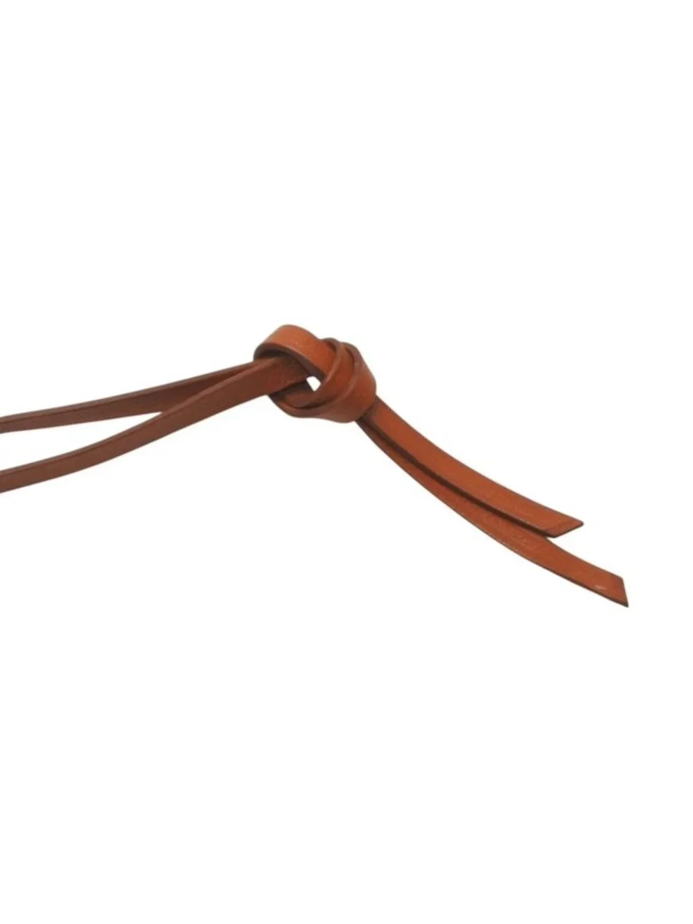 Hermes Leather Necklace Choker Horse Tackle Brown String Silver